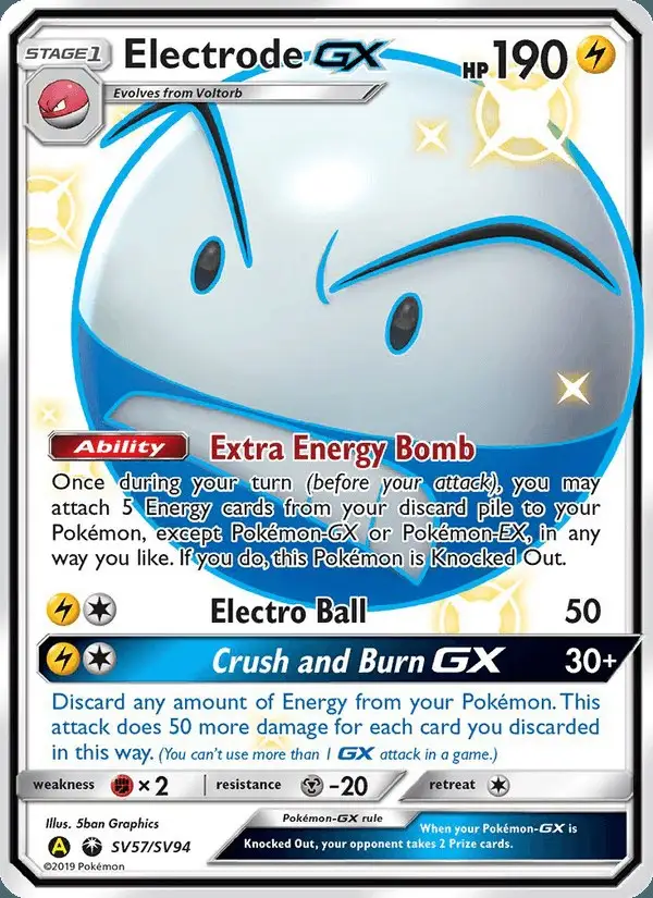 Electrode-GX #SV57 Hidden Fates Shiny Vault PSA 10