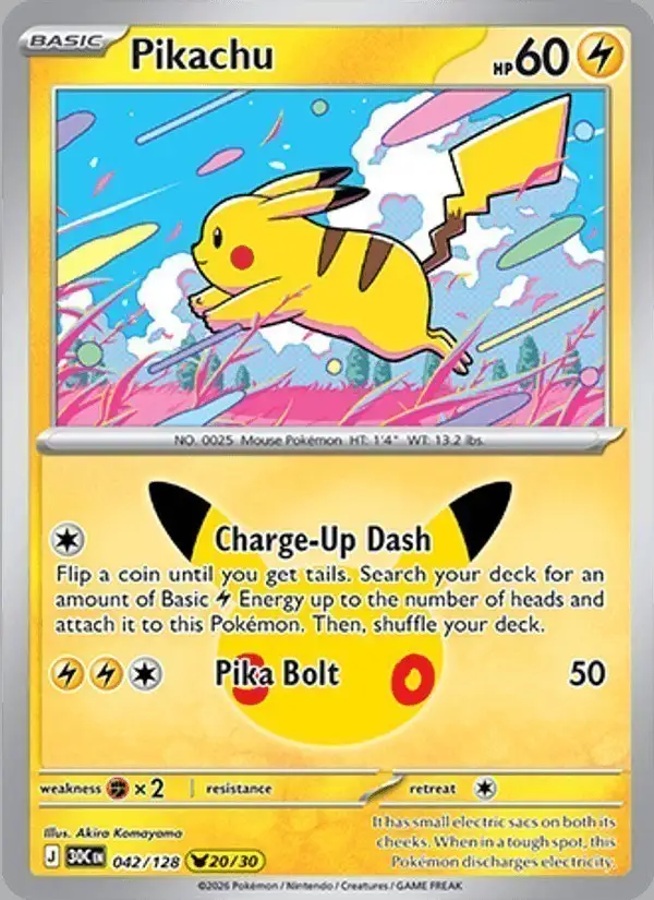 Pikachu #042 30th Celebration PSA 10