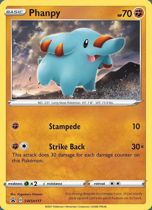 Phanpy #SWSH117 SWSH Black Star Promos PSA 10