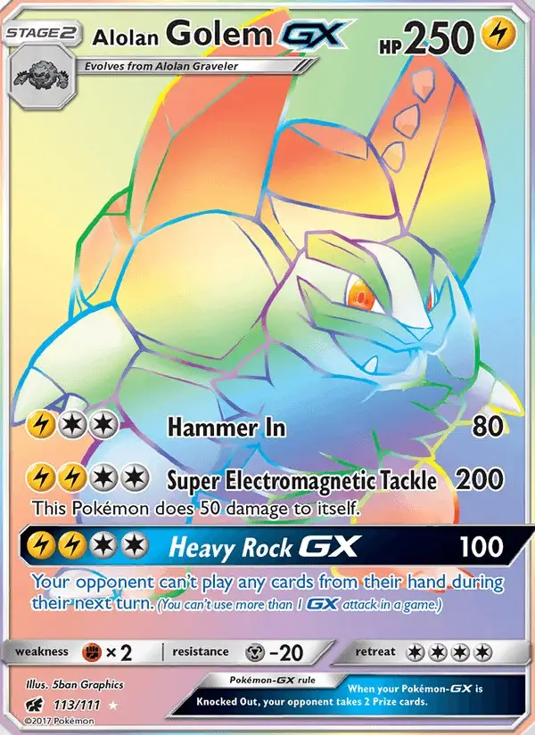Alolan Golem GX #113 Crimson Invasion PSA 10