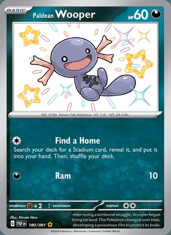 Paldean Wooper #180 Paldean Fates PSA 10