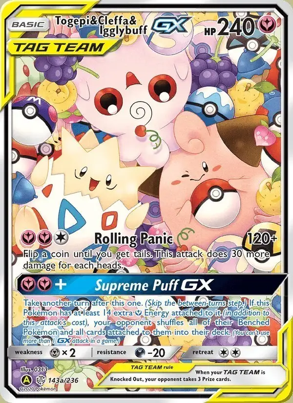 Togepi & Cleffa & Igglybuff GX #143 Cosmic Eclipse PSA 10