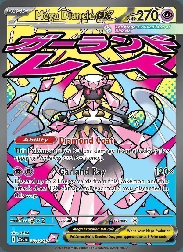 Mega Diancie ex #267 Ascended Heroes PSA 10