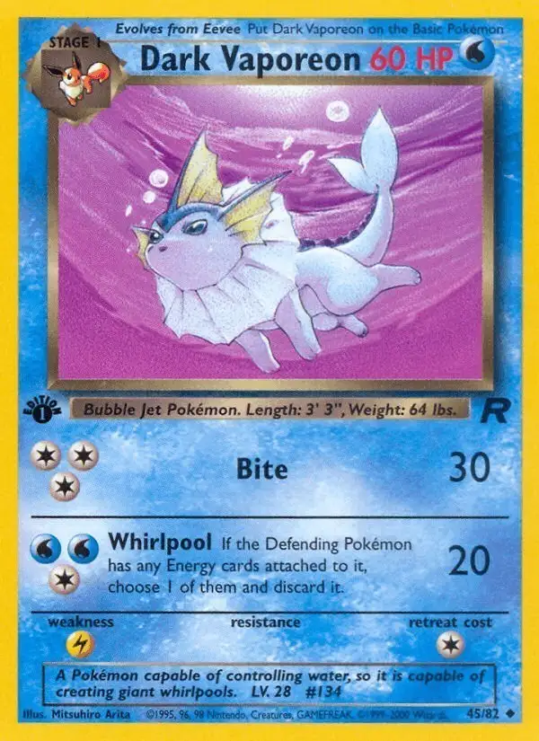 Dark Vaporeon #45 Team Rocket PSA 10