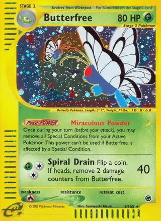 Butterfree #5 Expedition Base Set PSA 10
