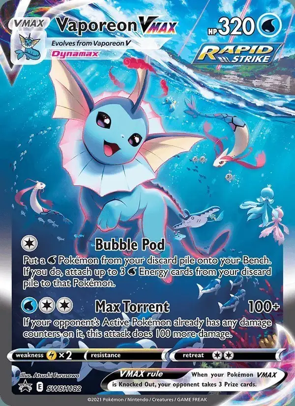 Vaporeon VMAX #SWSH182 SWSH Black Star Promos PSA 10