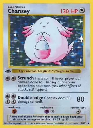 Chansey #3 Base Set PSA 10