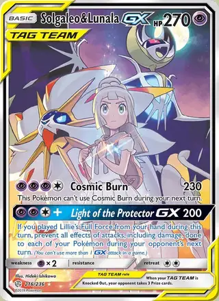 Solgaleo & Lunala GX #216 Cosmic Eclipse PSA 10