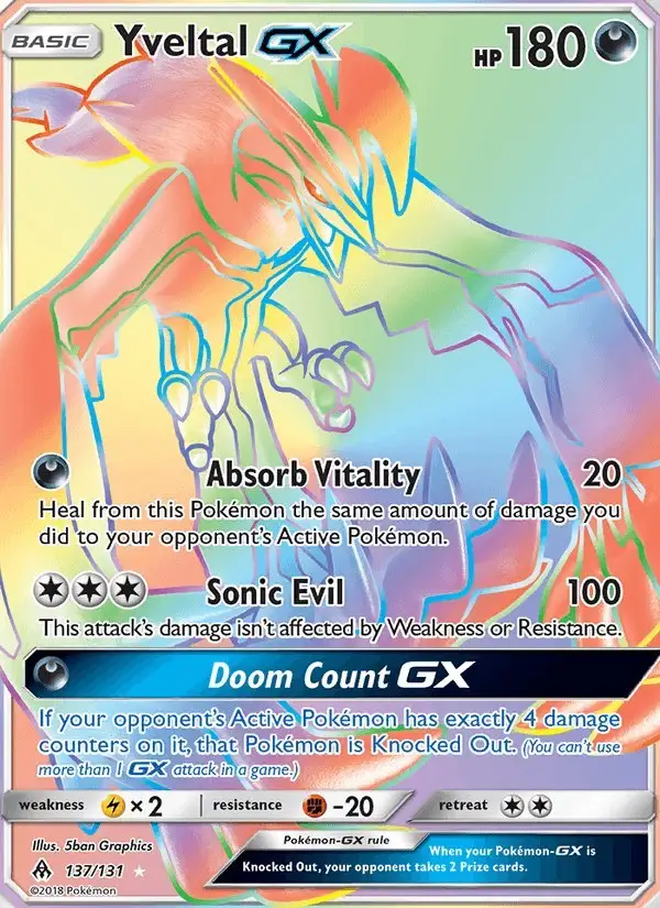 Yveltal GX #137 Forbidden Light PSA 10