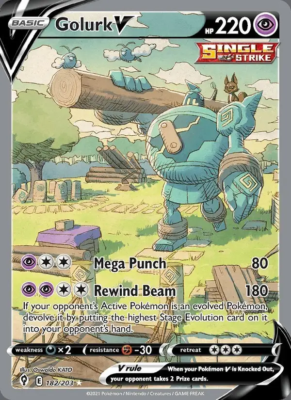 Golurk V #182 Evolving Skies PSA 10