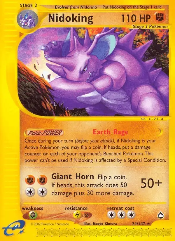 Nidoking #24 Aquapolis PSA 10