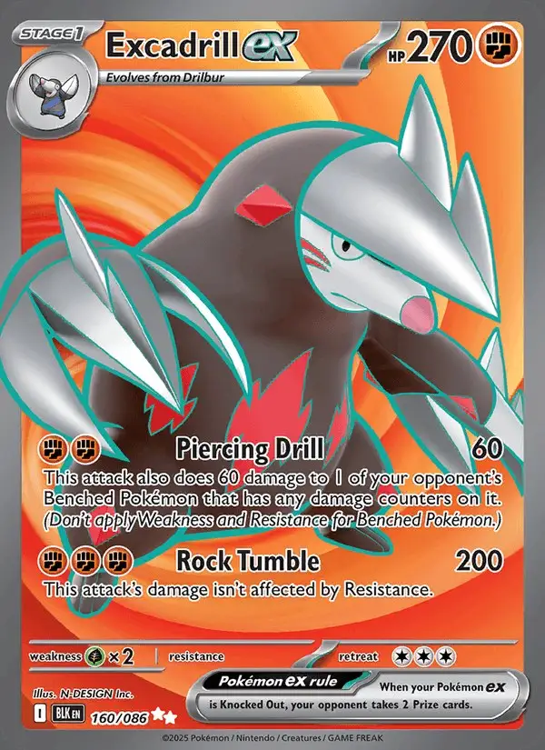 Excadrill ex #160 Black Bolt PSA 10