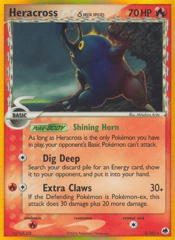 Heracross δ #3 Dragon Frontiers PSA 10