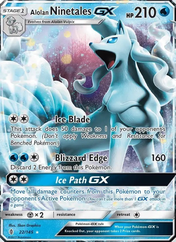 Alolan Ninetales GX #22 Guardians Rising PSA 10