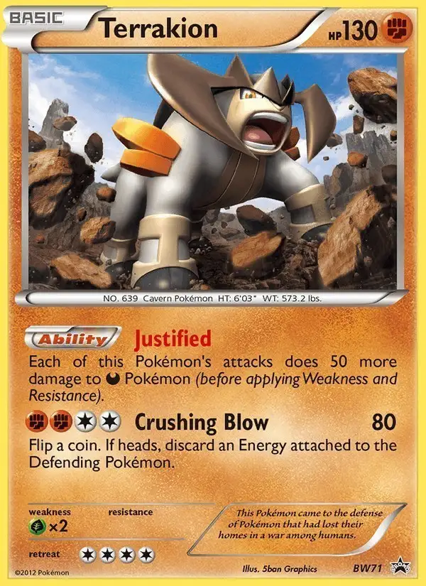 Terrakion #BW71 BW Black Star Promos PSA 10
