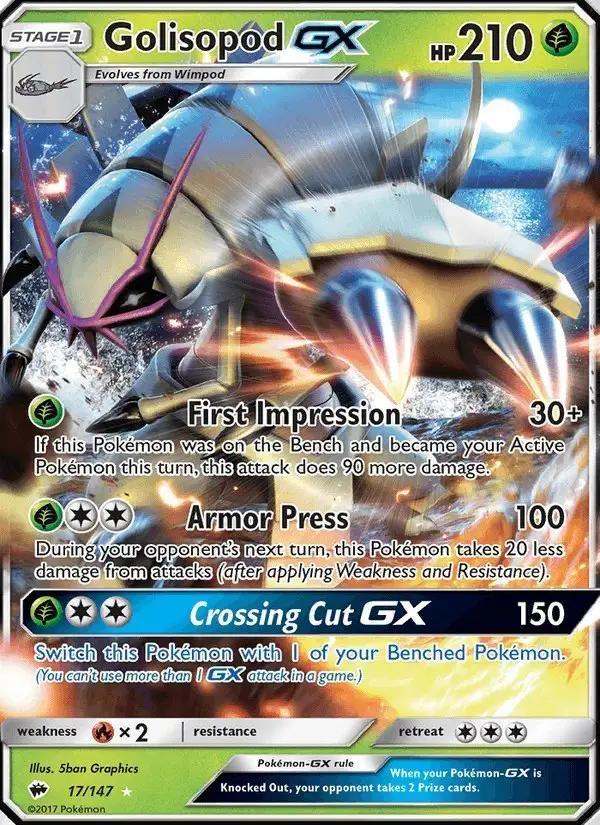 Golisopod GX #17 Burning Shadows PSA 10