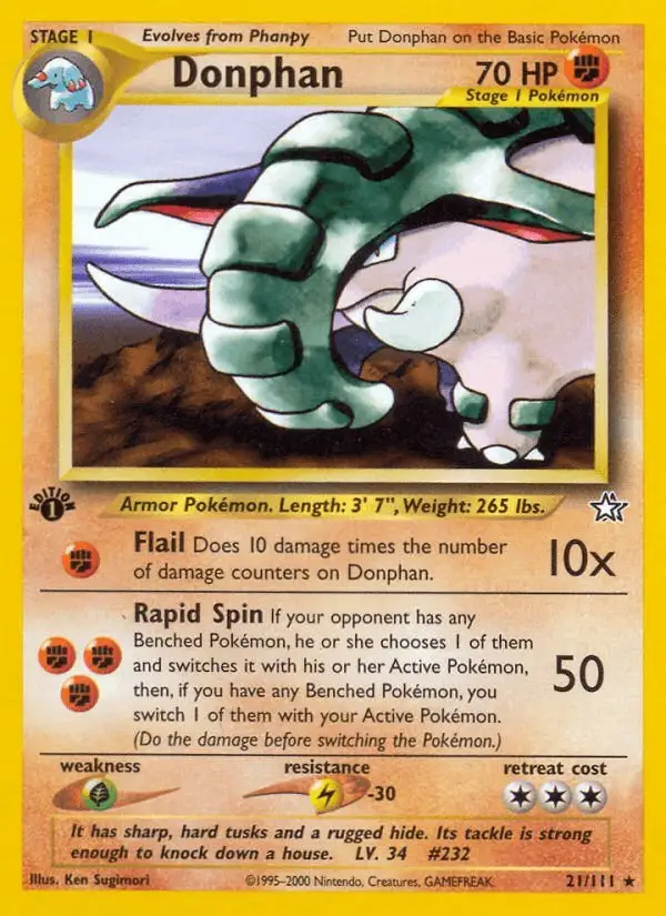 Donphan #21 Neo Genesis PSA 10