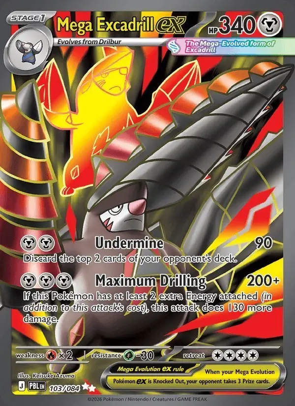 Mega Excadrill ex #103 Pitch Black PSA 10