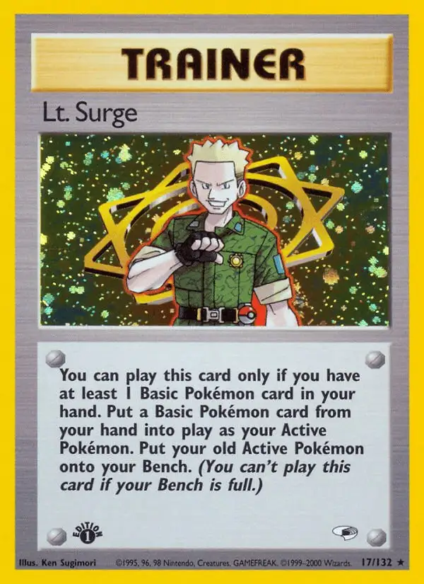 Lt. Surge #17 Gym Heroes PSA 10