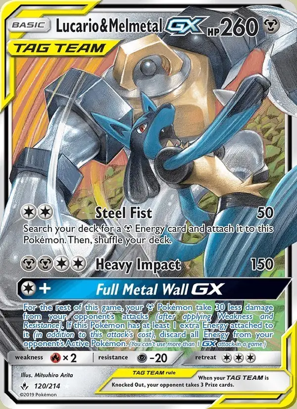 Lucario & Melmetal GX #120 Unbroken Bonds PSA 10