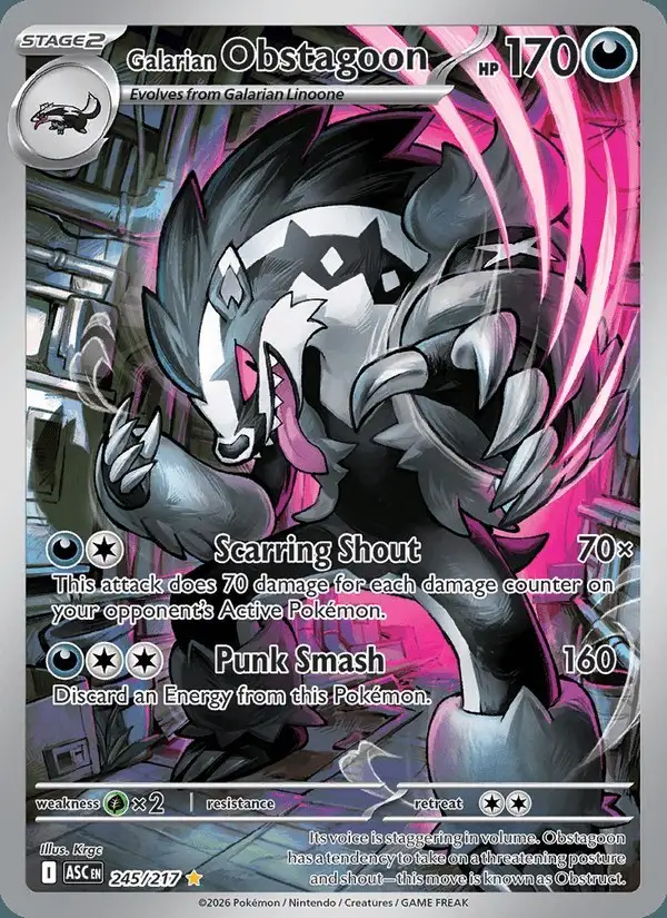 Galarian Obstagoon #245 Ascended Heroes PSA 10