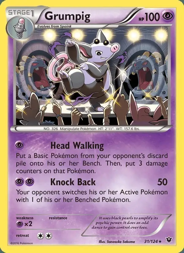 Grumpig #31 Fates Collide PSA 10