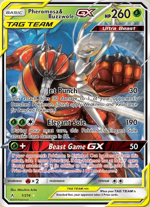 Pheromosa & Buzzwole GX #1 Unbroken Bonds PSA 10