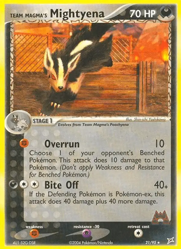 Team Magma's Mightyena #21 Team Magma vs Team Aqua PSA 10