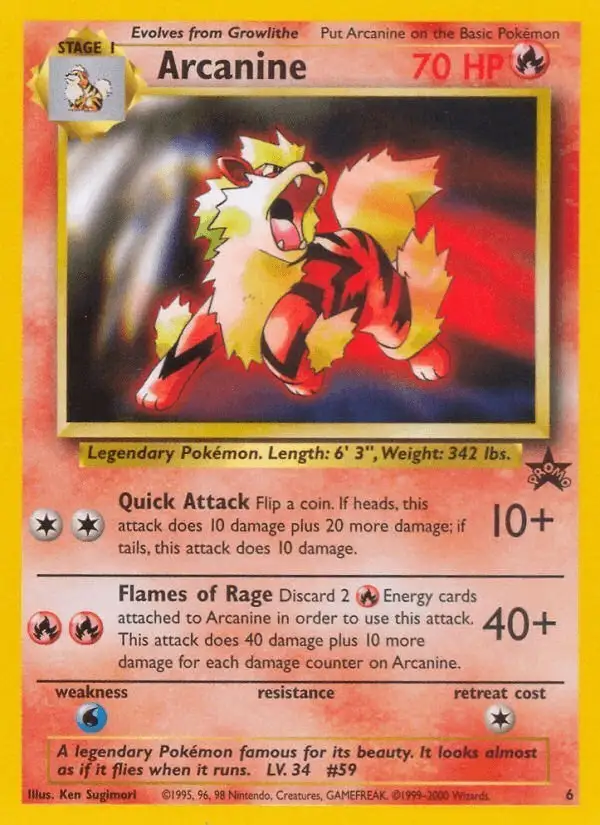 Arcanine #6 Wizards Black Star Promos PSA 10