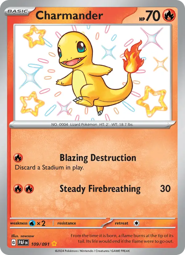 Charmander #109 Paldean Fates PSA 10