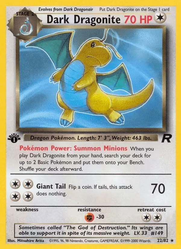 Dark Dragonite #22 Team Rocket PSA 10