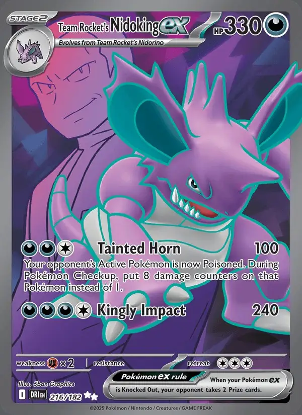 Team Rocket's Nidoking ex #216 Destined Rivals PSA 10