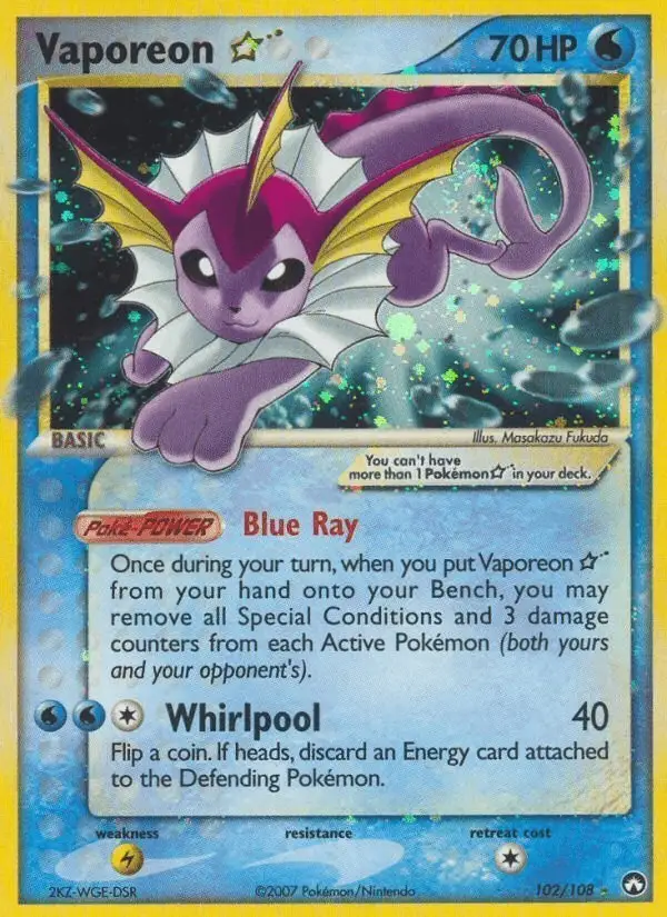 Vaporeon ☆ #102 Power Keepers PSA 10