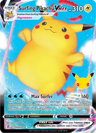 Surfing Pikachu VMAX (Full Art) #009 Celebrations PSA 10