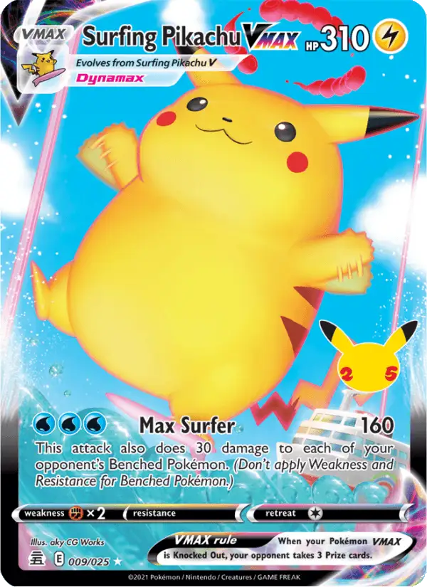 Surfing Pikachu VMAX (Full Art) #009 Celebrations PSA 10