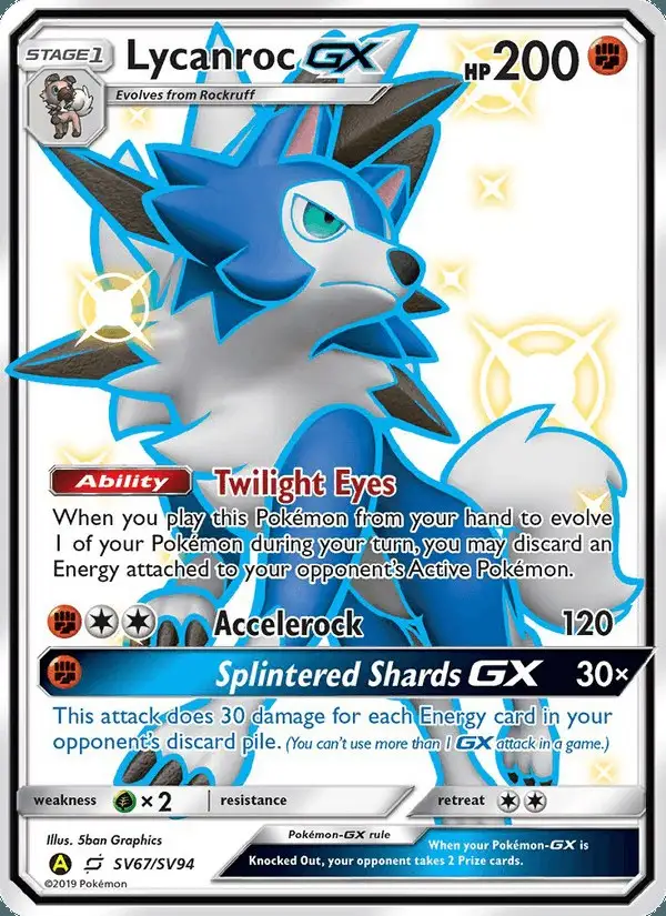 Lycanroc-GX #SV67 Hidden Fates Shiny Vault PSA 10