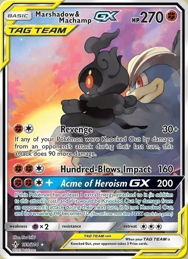 Marshadow & Machamp GX #199 Unbroken Bonds PSA 10
