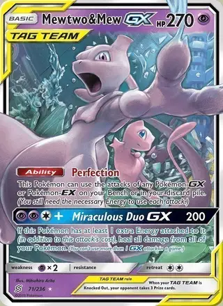 Mewtwo & Mew GX #71 Unified Minds PSA 10