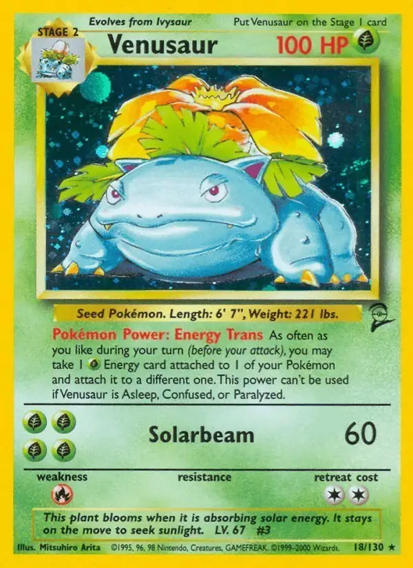 Venusaur #18 Base Set 2 PSA 10