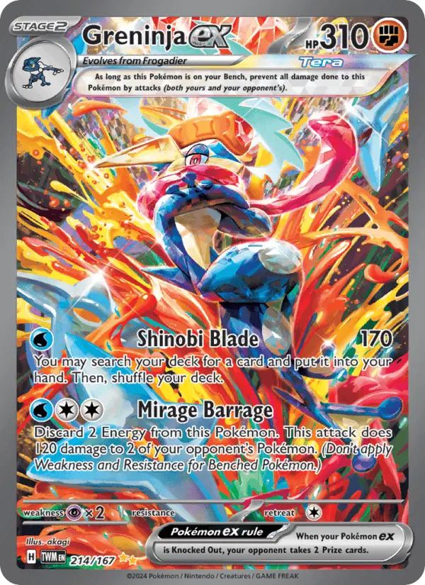 Greninja ex #214 Twilight Masquerade PSA 10