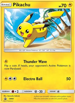 Pikachu #SM81 SM Black Star Promos PSA 10