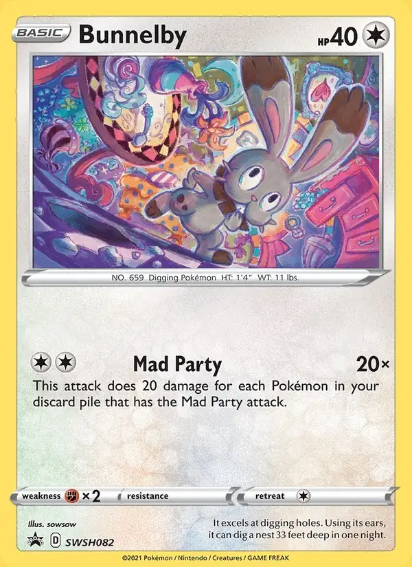 Bunnelby #SWSH082 SWSH Black Star Promos PSA 10