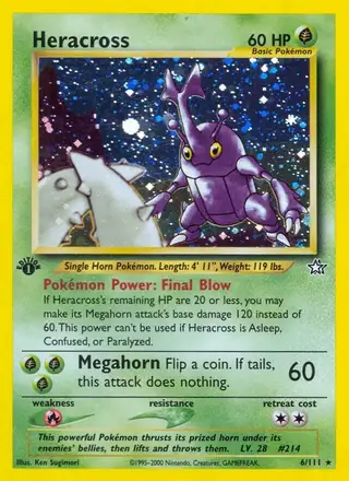 Heracross #6 Neo Genesis PSA 10