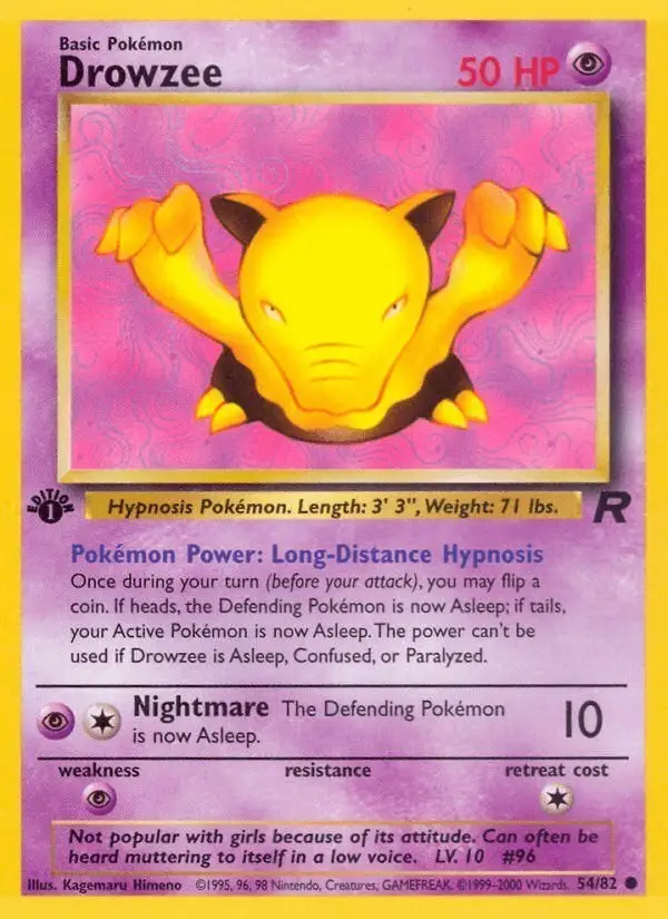 Drowzee #54 Team Rocket PSA 10
