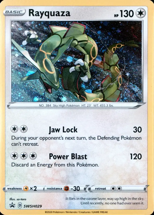 Rayquaza-Holo #029 SWSH Black Star Promos PSA 10