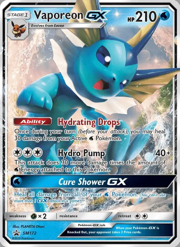 Vaporeon GX #SM172 SM Black Star Promos PSA 10