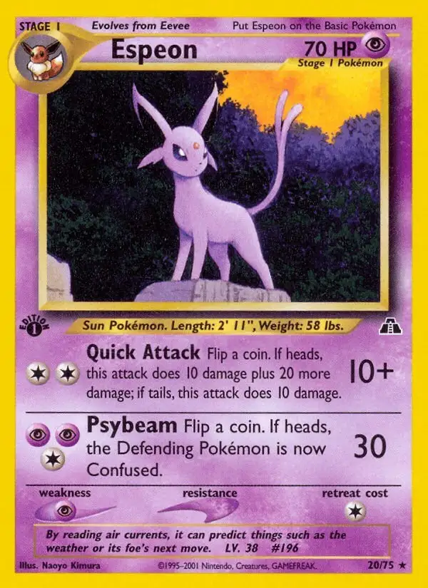 Espeon #20 Neo Discovery PSA 10