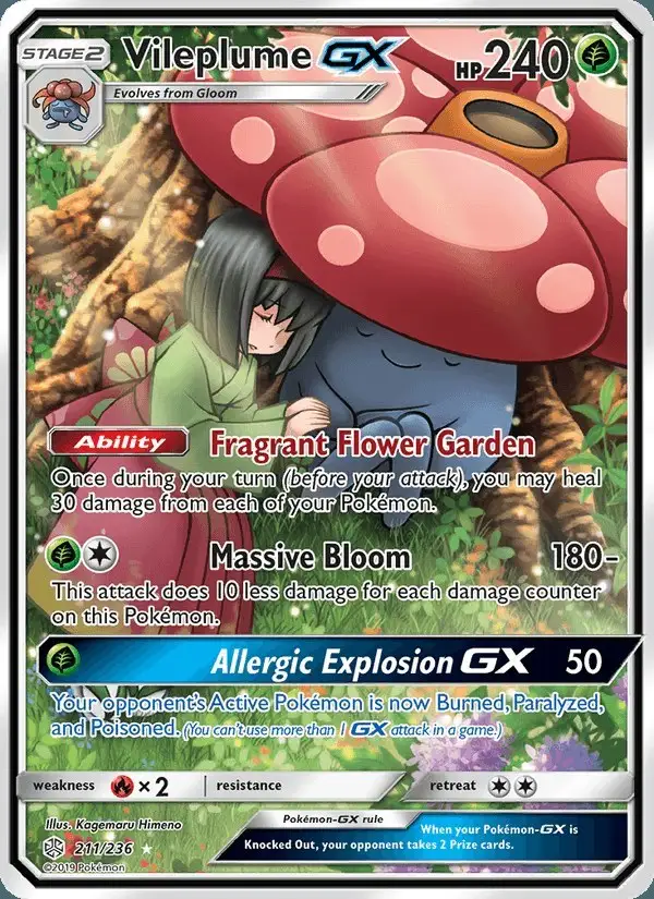 Vileplume GX #211 Cosmic Eclipse PSA 10