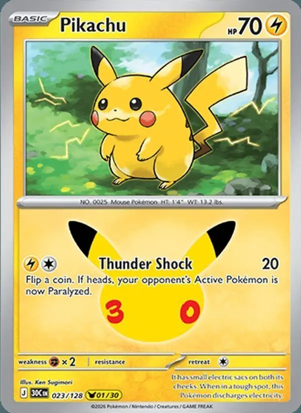 Pikachu #023 30th Celebration PSA 10