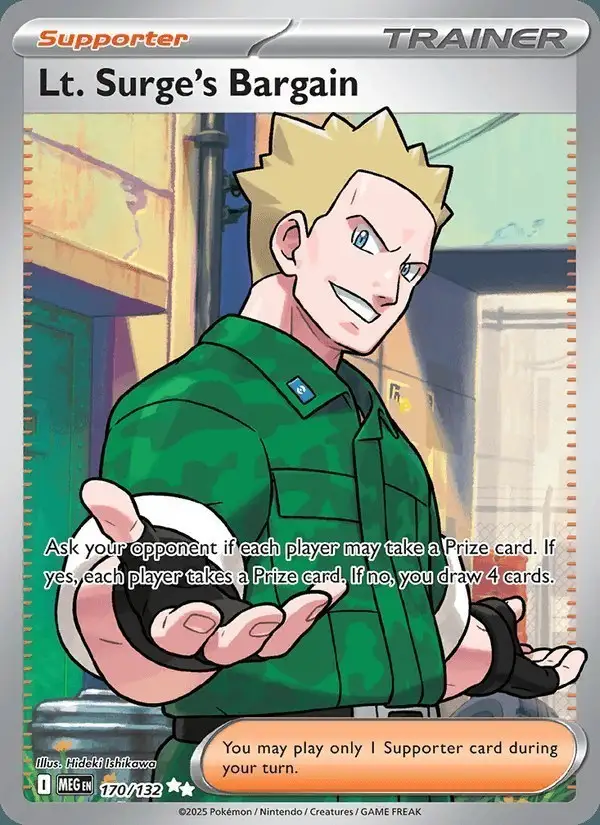 Lt. Surge's Bargain #170 Mega Evolution PSA 10